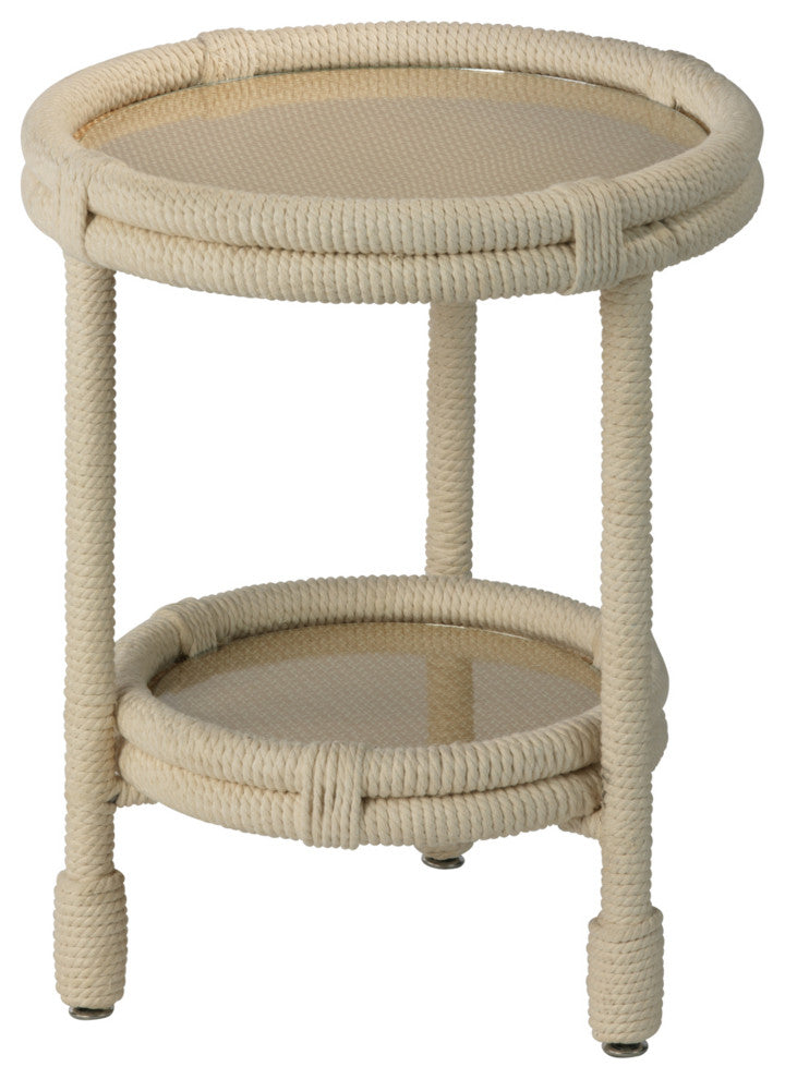 Delta Side Table, White Rope