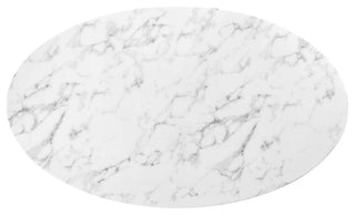 Lippa 60" Oval Artificial Marble Dining Table