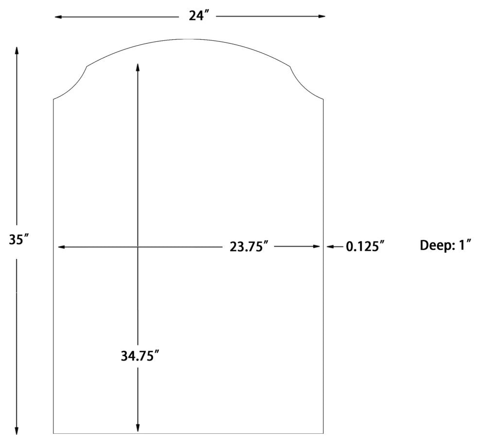 Galey Alix x Livabliss Landon GALA-1001 Accent Mirror, Black, 35"H x 24"W x 1"D