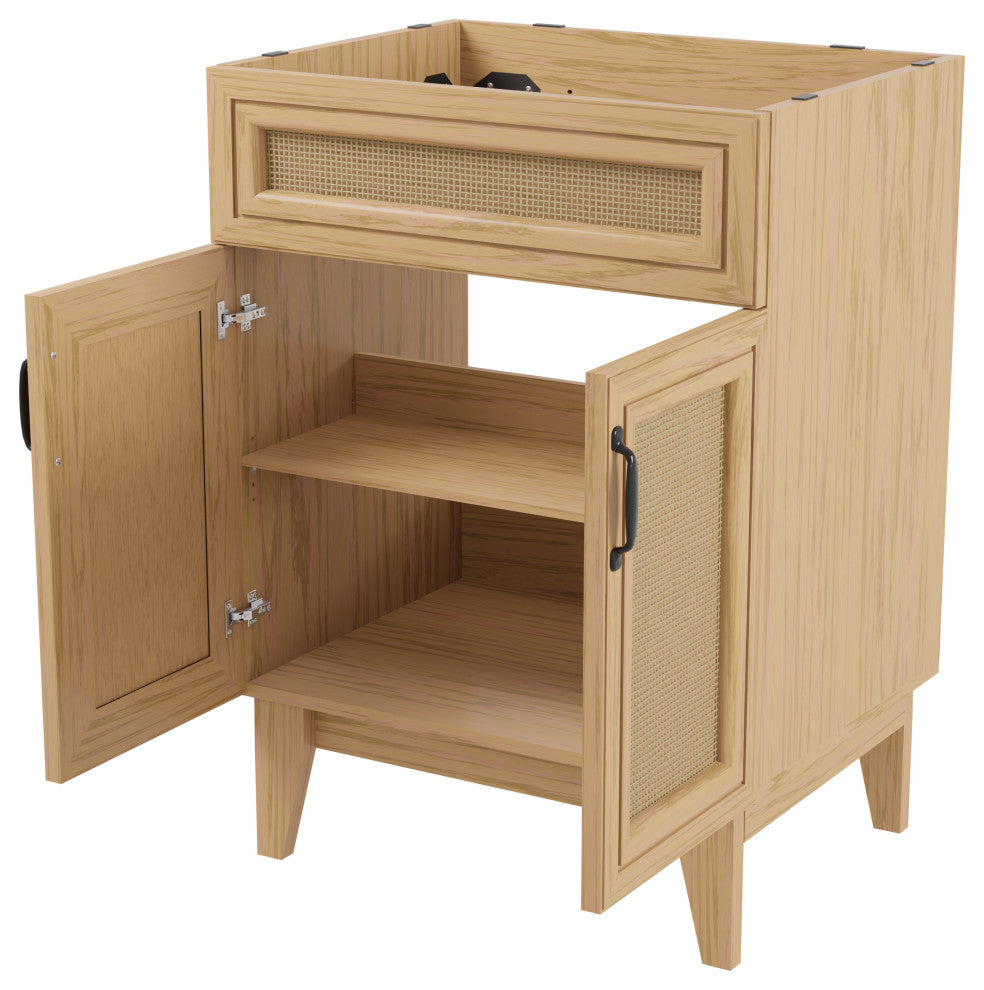 24" Modern Farmhouse 2-Shelf Bath Vanity Cabinet Only (Sink Basin not Included)
