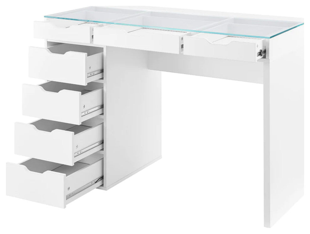 SlayStation Kendall Vanity Table, White