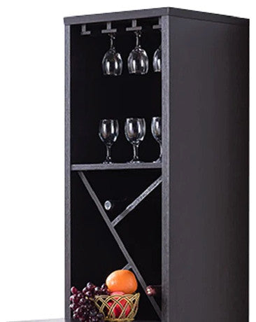 Benzara BM200684 Wooden Wine Cabinet with Spacious Storage and, Red Cocoa Brown