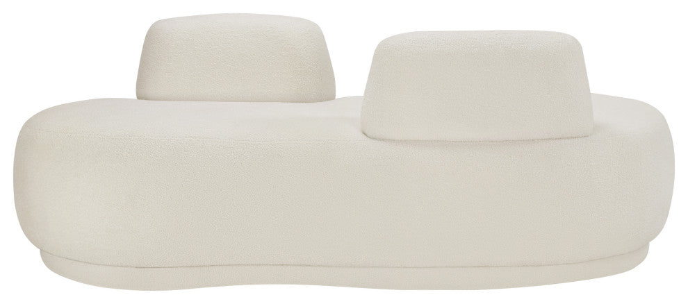 Argyle Upholstered Chaise/Loveseat, Cream, Teddy Fabric