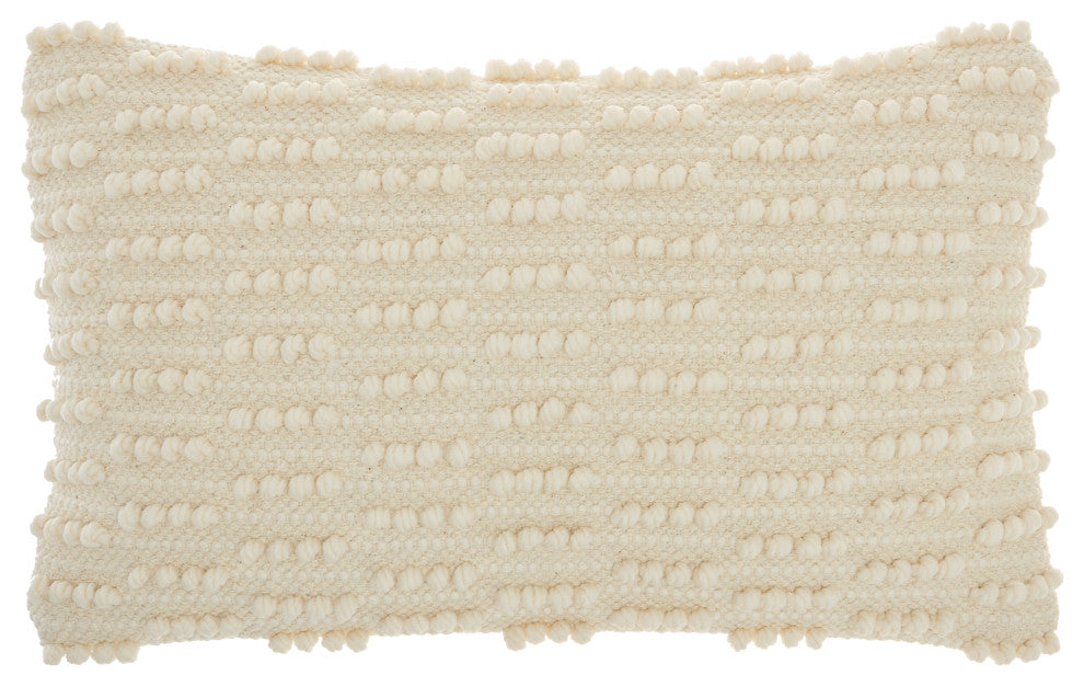 Mina Victory GC380 Throw Pillow, Ivory, 12"X20"