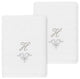 Linum Home Turkish Cotton Monica 2-Piece Embellished Washcloth Set, White