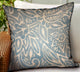 Plutus Serene Oasis Blue, Cream Floral Outdoor/Indoor Pillow, 16"x16"