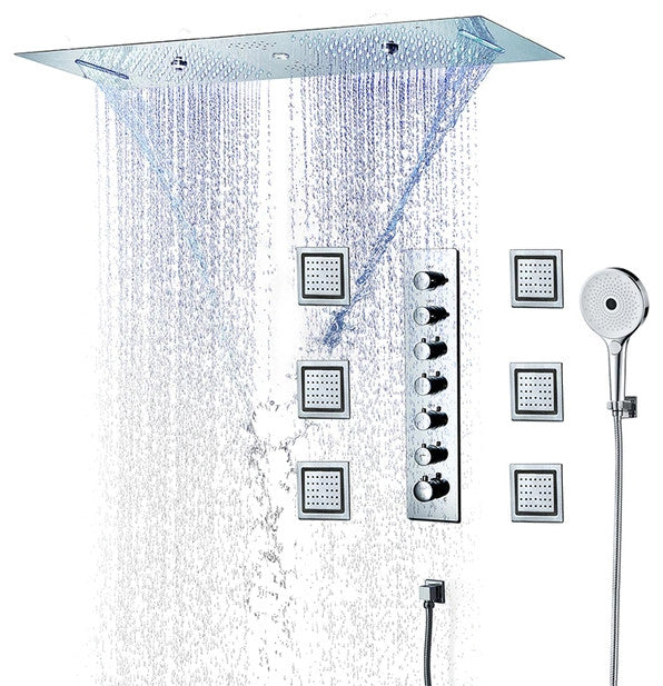 Musical Shower System With Hand Shower, Style B - Phone Control Light