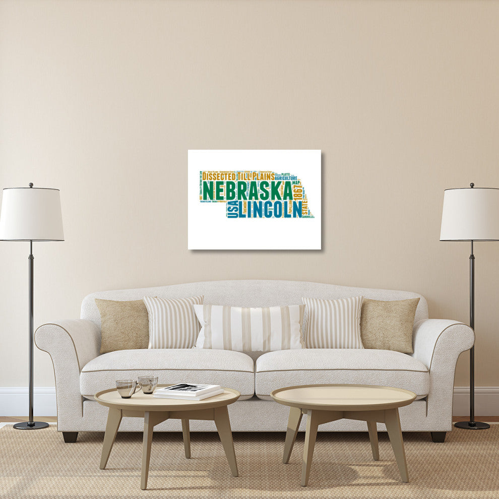 "Nebraska Word Cloud Map" Fine Art Print