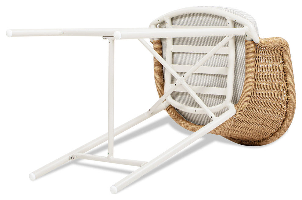 Santorini 28" Wicker Outdoor Patio Bar Stool With Arms, Set of 2, Wheat Beige