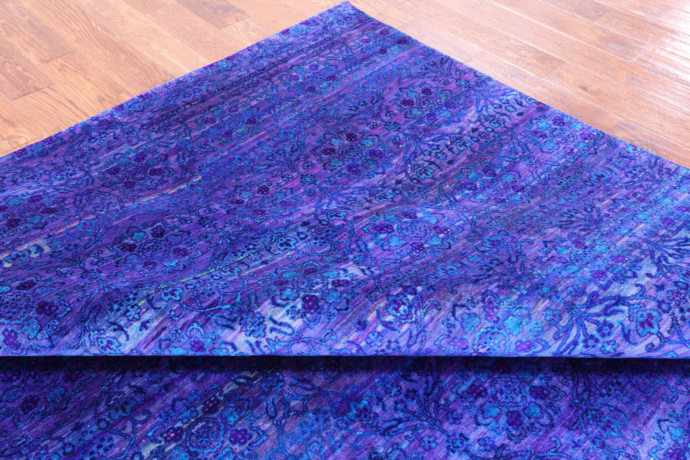 8' 0" X 9' 10" Persian Hand-Knotted Silk Rug Q5954