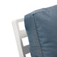 Leisuremod Walbrooke Patio Loveseat With White Aluminum Frame, Navy Blue