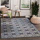 Abani Quartz QRZ180A Grey White Traditional Moroccan Trellis Area Rug