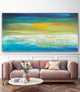 "Beautiful Day" 72x36 inches Large Modern coastal Painting decor Beach Blue