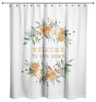 Welcome Fall Floral 71x74 Shower Curtain