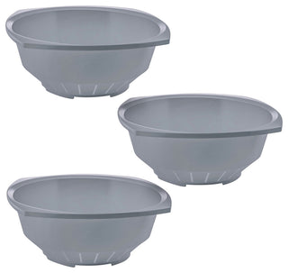 Plastic Colander Strainer for Spaghetti and Pasta, 10 Inches (3-PACK), Gray