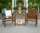 Patio Wood Chairs, Set of 2, Dark Brown