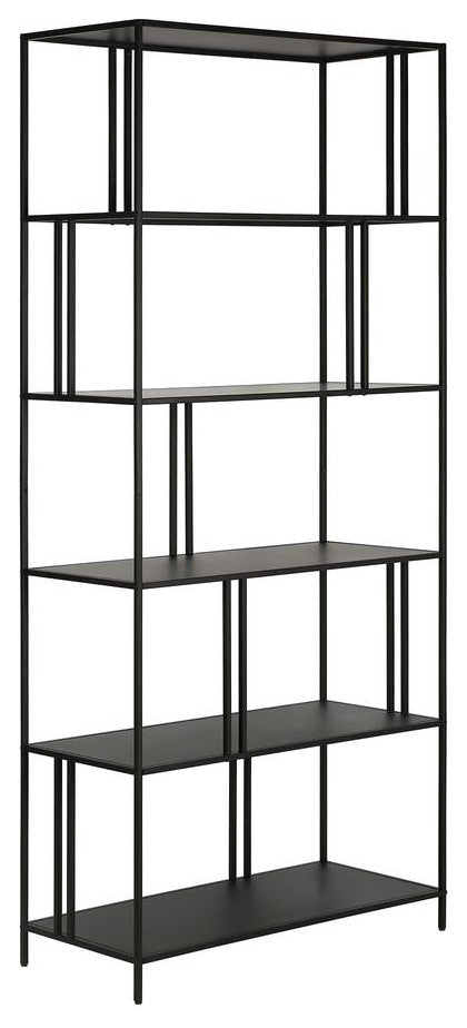 Cortland 34'' Wide Rectangular Bookcase in Blackened Bronze