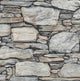 Slate Stone Wall Wallpaper, Gray, Sample