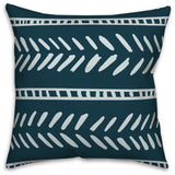 Blue Box & Dash Pattern 18x18 Spun Poly Pillow