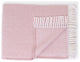 Pink and White Dreamy Soft Herringbone Throw Blanket