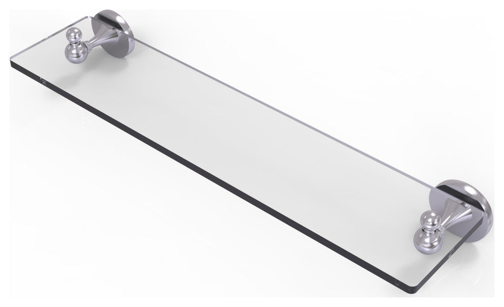 Shadwell 22" Glass Vanity Shelf with Beveled Edges, Satin Chrome
