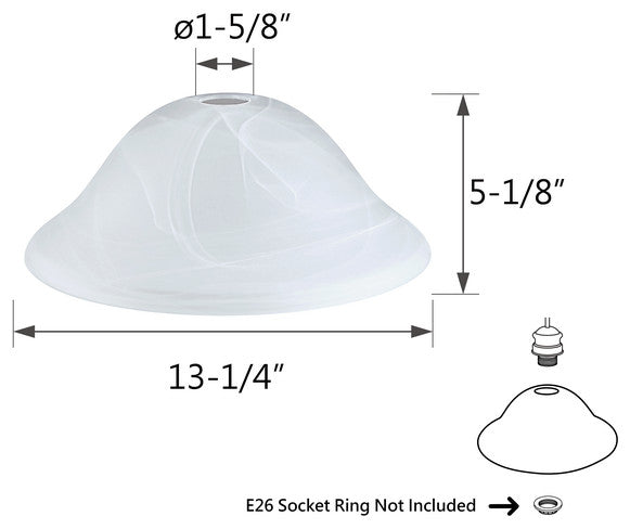 23143-11 Replacement  Alabaster Torchiere Lamp Glass(42mm) Shade