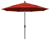 11' Aluminum Umbrella Collar Tilt Matted Black, Sunset