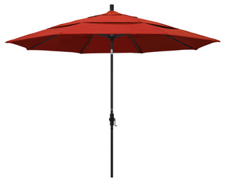 11' Aluminum Umbrella Collar Tilt Matted Black, Sunset