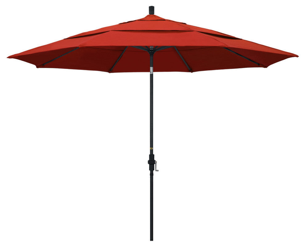 11' Aluminum Umbrella Collar Tilt Matted Black, Sunset