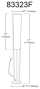 Modern Floor Lamp, White Shade, Matte Black