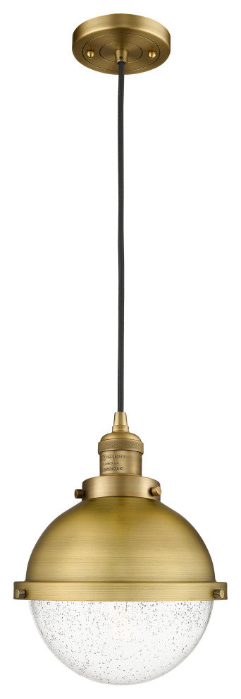 Innovations 201C-BB-HFS-84-BB Hampden 1 Light 9" Mini Pendant, Brushed Brass