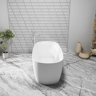 Azagra Soaking Bathtub, Matte White Finish, 67" X 31.5"