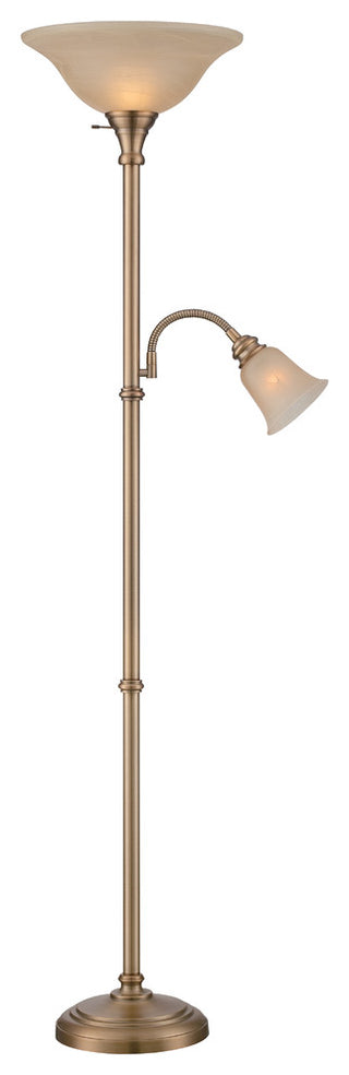 Henley Torchiere Lamp, Antique Brass