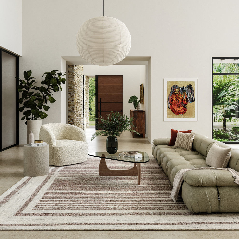 Villa Southwestern Wool Blend Area Rug, Brown 2' 6" x 8'