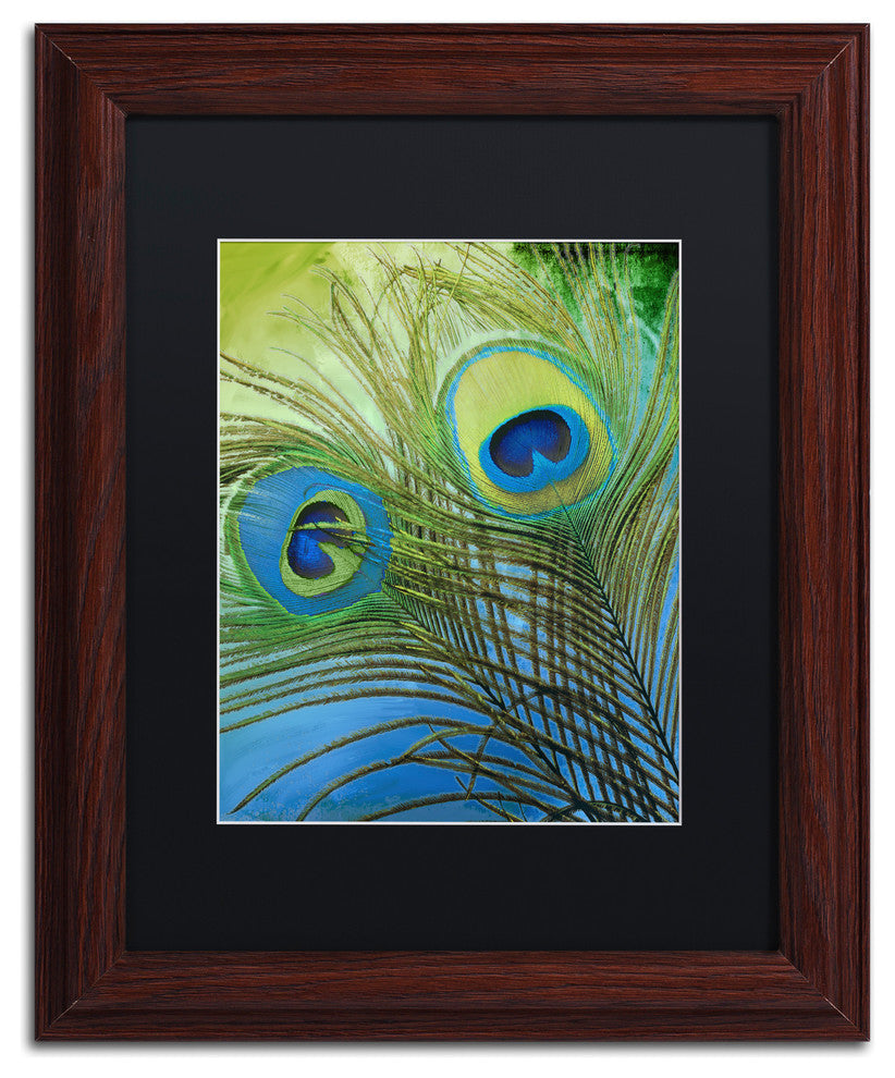 Color Bakery 'Peacock Candy I' Art, Wood Frame, Black Matte, 11"x14"