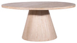 Antonio Round Reclaimed Pine Cone Pedestal Base Dining Table, 65" Diameter