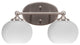 Capri 2-Light Bath Bar, Brushed Nickel/White Muslin