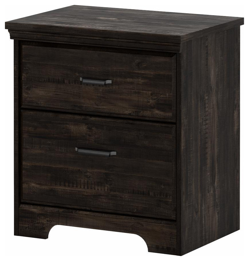 Versa 2-Drawer Nightstand, Rubbed Black