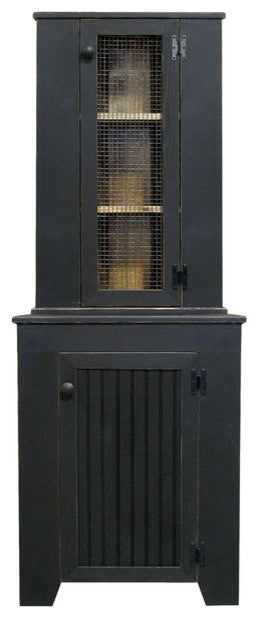 Corner Cabinet Top Hutch, Old Red