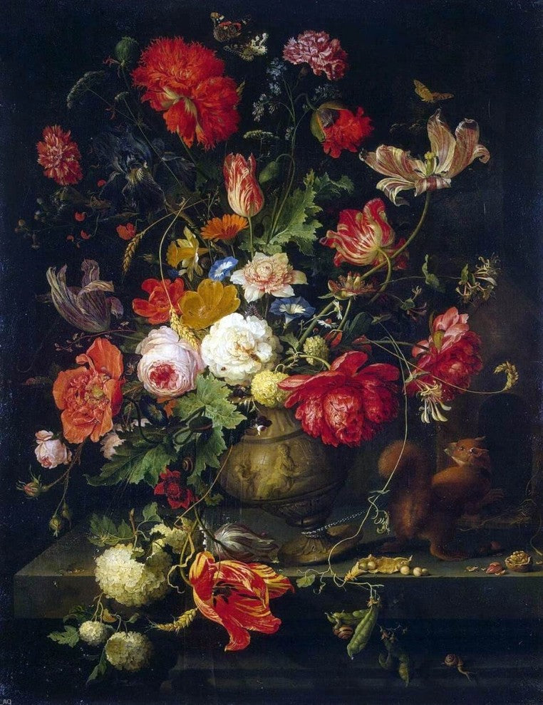 Abraham Mignon Vase of Flowers, 21"x28" Wall Decal Print