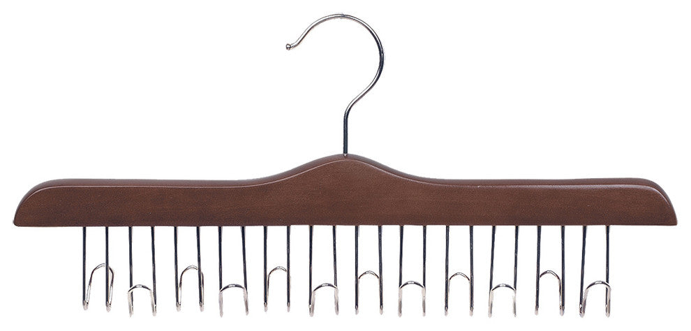 Wooden Belt Hanger, Walnut/Chrome