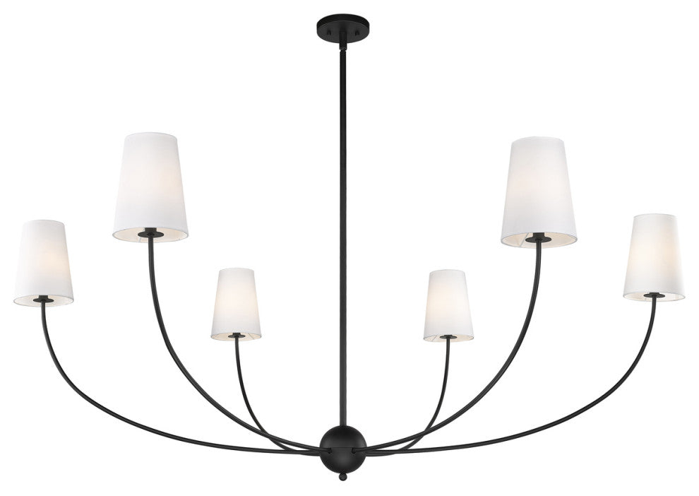 Z-LITE 6-Light Chandelier, Matte Black