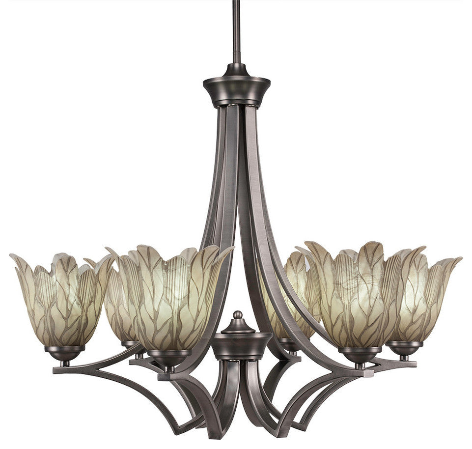 Chandeliers, 7" Vanilla Leaf Glass