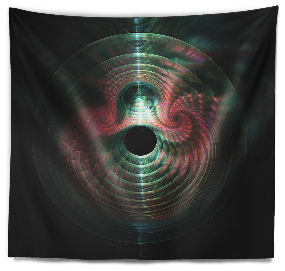 Green Pink Magical Lights Abstract Wall Tapestry, 92"x78"
