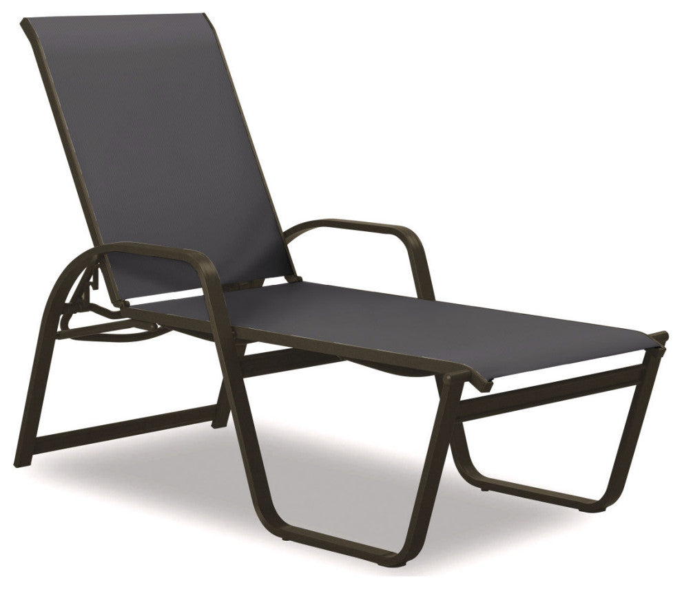 Aruba II 4-Position High Bed Chaise, Textured Beachwood, Augustine Pewter