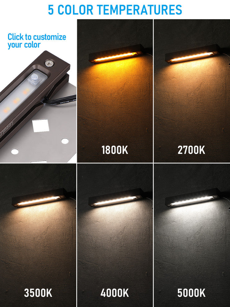 24 Pack 5CCT 7 Inch Retaining Wall Lights, Surface & Recessed Mounted