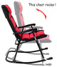Costway 3 PCS Outdoor Folding Rocking Chair Table Set Bistro Sets Furniture Red