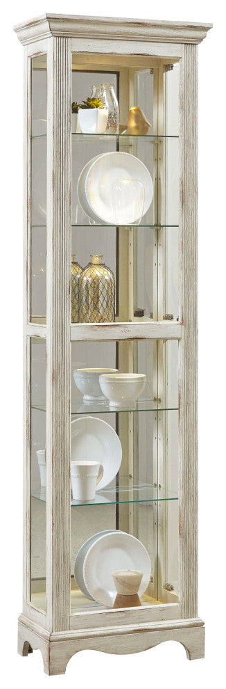 Side Entry 5 Shelf Curio Cabinet in Weathered White by Pulaski Furniture