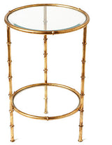 Iron Bamboo Table, Antique Gold, 15.5"x24.5"