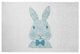 Monochrome Bunny Easter Chenille Rug, Explorer Blue, 4'x6'